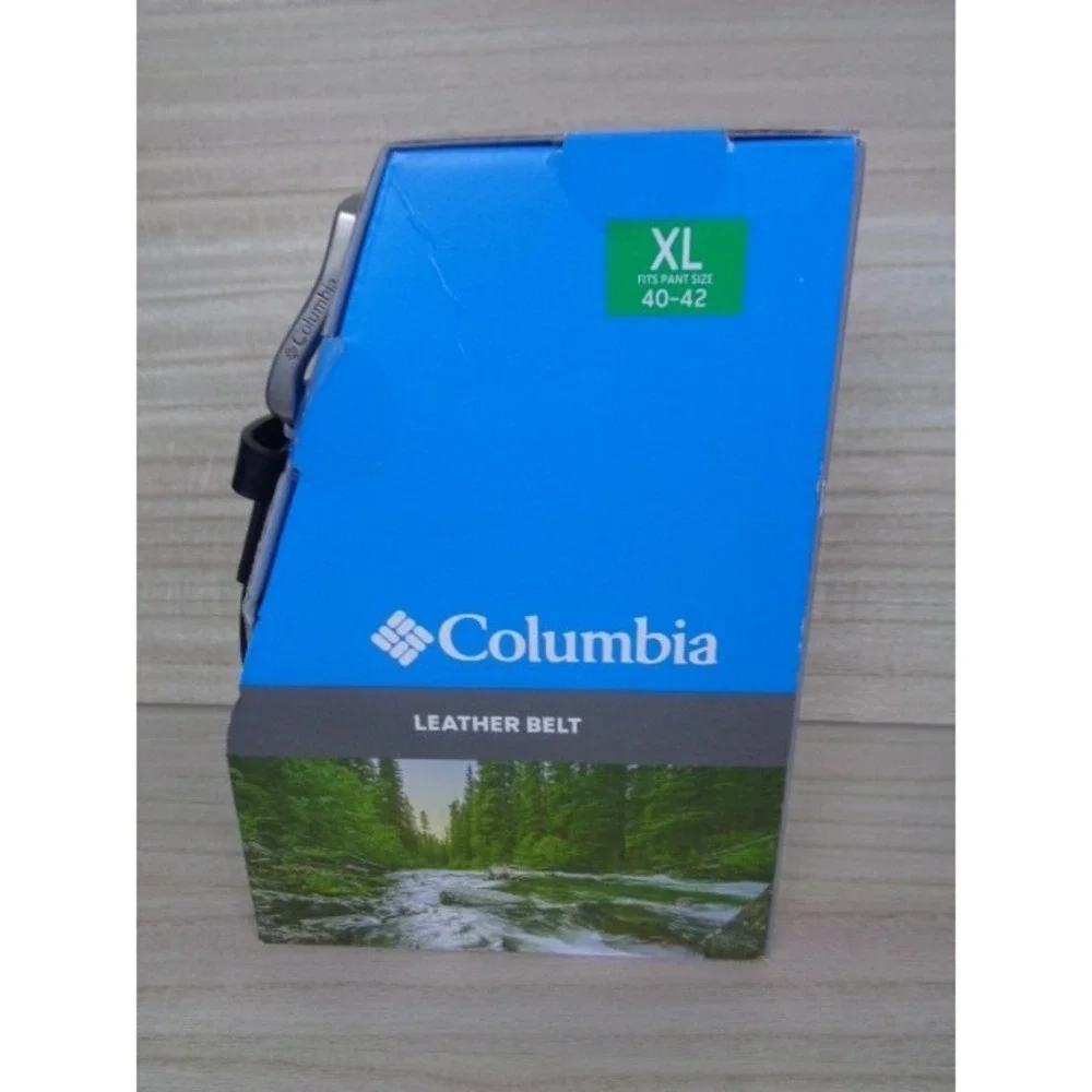 Columbia Mens‎ Leather Belt Black 1.5